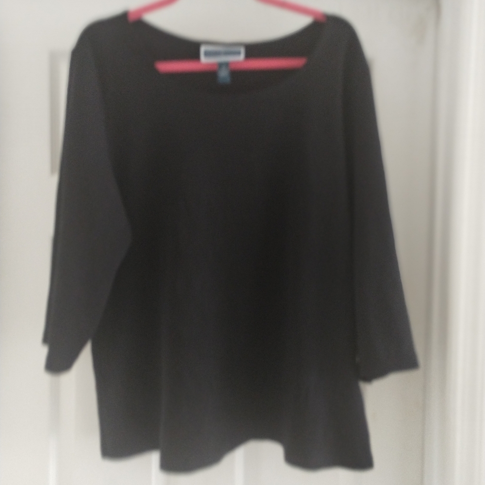 Karen Scott Black 3/4 Sleeve Blouse